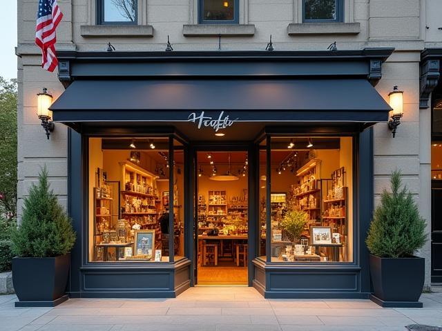 Promotional image showcasing a local business facade or product display