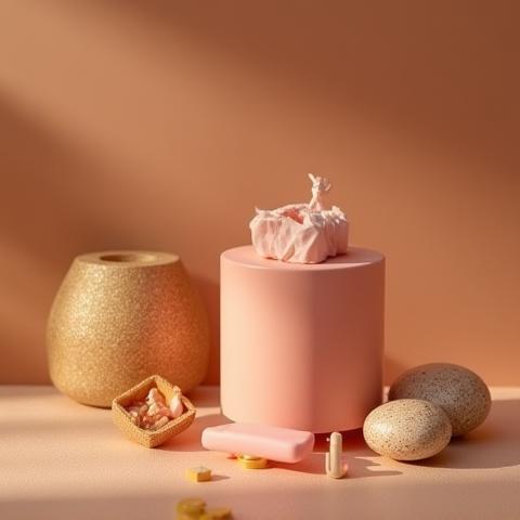 Styled product photography example with props