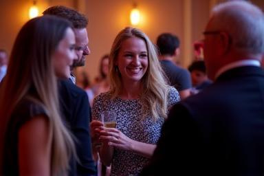 Candid photo capturing guests enjoying an event
